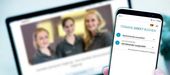 Online-Terminvereinbarung beim Zahnarzt auf Laptop und Smartphone
